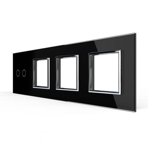 4-fache Blende 1 Touch-Schalter + 3 Module Schwarz LIVOLO