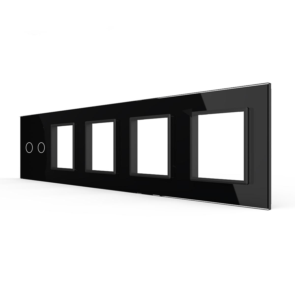 5-fache Blende 1 Touch-Schalter + 4 Module Schwarz VL-C7-C2/SR/SR/SR/SR-12-A LIVOLO