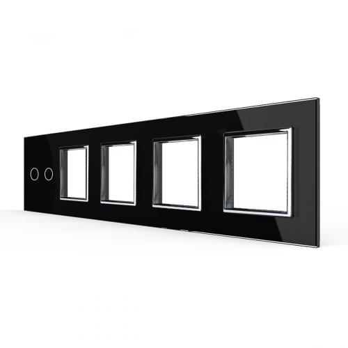 5-fache Blende 1 Touch-Schalter + 4 Module Schwarz LIVOLO