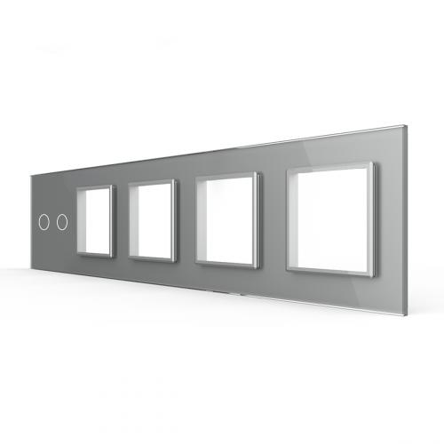 5-fache Blende 1 Touch-Schalter + 4 Module Grau LIVOLO