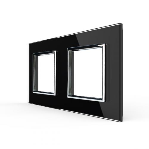 2-fache Blende 2 Module Schwarz LIVOLO