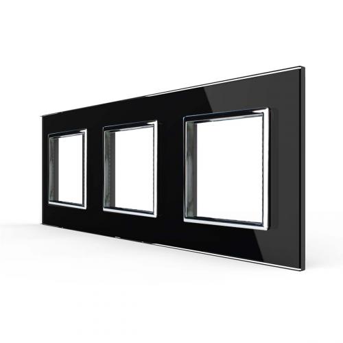 3-fache Blende 3 Module Schwarz LIVOLO