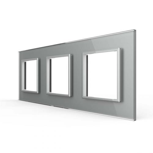3-fache Blende 3 Module Grau LIVOLO