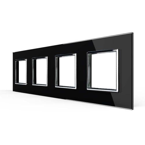 4-fache Blende 4 Module Schwarz LIVOLO