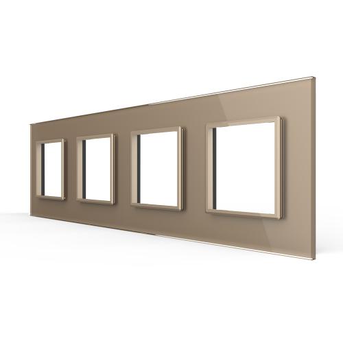 4-fache Blende 4 Module Gold LIVOLO
