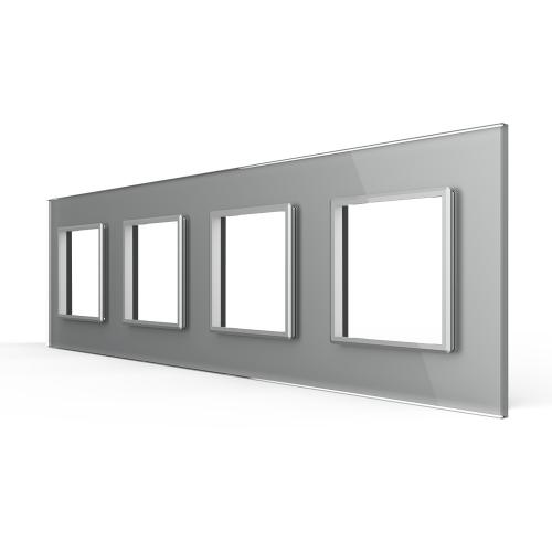 4-fache Blende 4 Module Grau LIVOLO