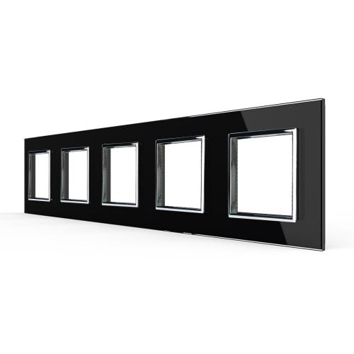 5-fache Blende 5 Module Schwarz LIVOLO