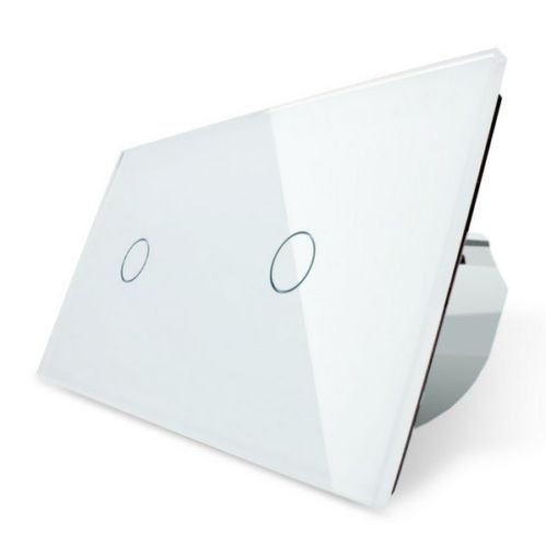 LIVOLO Design Glas Touch Lichtschalter Doppelt Ein/Aus Weiß