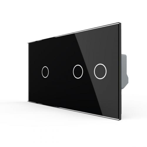 1-facher + 2-facher Lichtschalter Schwarz LIVOLO