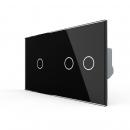 1-facher + 2-facher Lichtschalter Schwarz LIVOLO