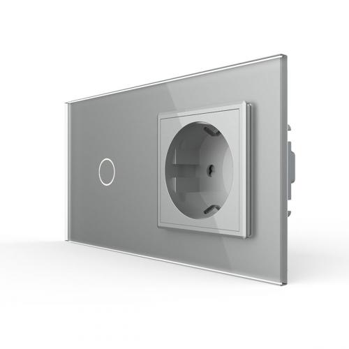 Dimmer + Steckdose  VL-C701D/C7C1EU-15 Grau LIVOLO