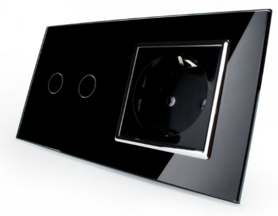 LIVOLO Lichtschalter Serienschalter Steckdose Glas Touchscreen VL-702/C7C1EU-12