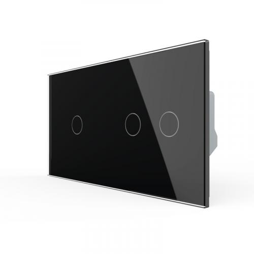 1-facher + 2-facher Wechselschalter  Schwarz LIVOLO