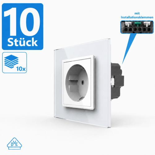10x 1-fache Steckdose VDE Wei� VL-C7C1EU/SR-11-A-VDE LIVOLO 