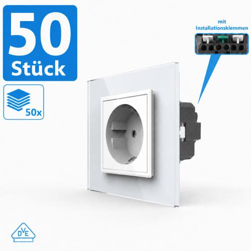 50x 1-fache Steckdose VDE Wei� VL-C7C1EU/SR-11-A-VDE LIVOLO 
