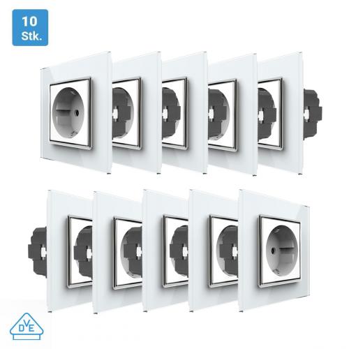 10x 1-fache Steckdose VDE Wei VL-C7C1EU/SR-11-VDE LIVOLO 