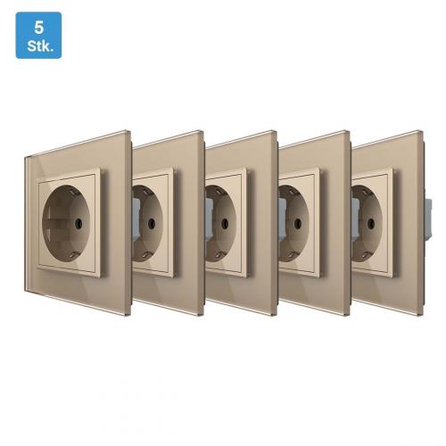 5x 1-fache Steckdose Gold VL-C7C1EU/SR-13-5 LIVOLO 