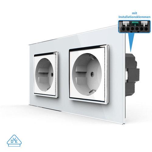 50x 2-fache Steckdose VDE Wei� VL-C7C2EU/SR-11-VDE LIVOLO 