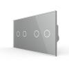 2 Rollladenschalter Grau VL-FC2NWZ2-C2-C2-15 LIVOLO EC