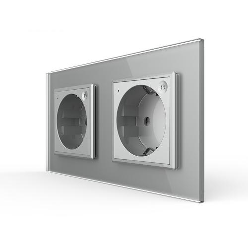 2-Fache Smarthome Steckdose Grau Livolo EC