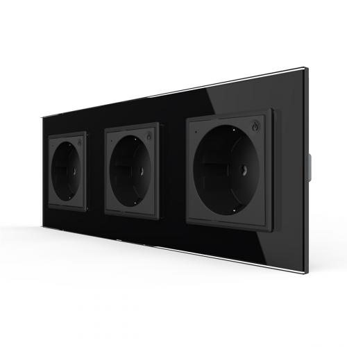 3-Fache Smarthome Steckdosen Schwarz LIVOLO EC