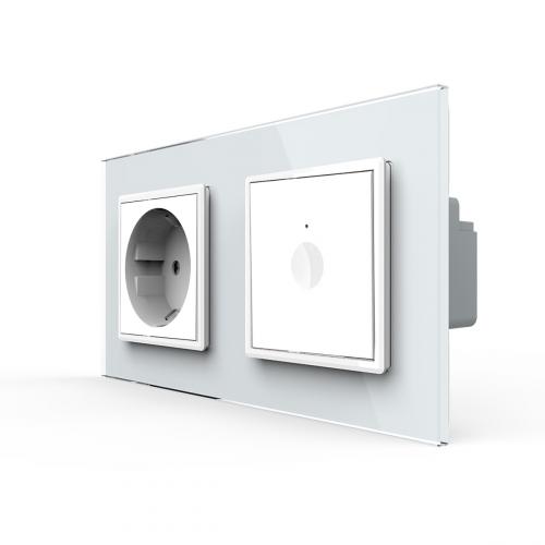 1-facher Lichtschalter + Steckdose Wei LIVOLO Notch