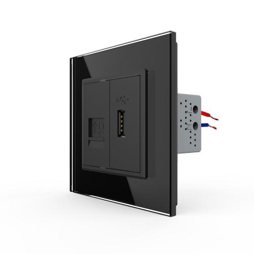 USB- + Netzwerk Module Schwarz LIVOLO
