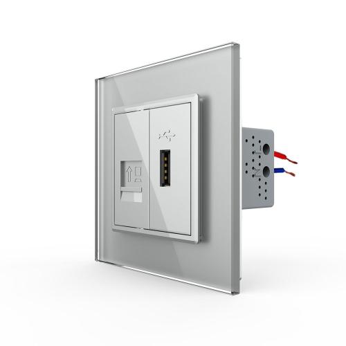 USB- + Netzwerk Module Grau LIVOLO