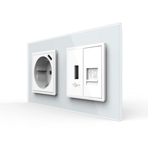 USB + Netzwerk + Steckdosen Module Wei�  LIVOLO