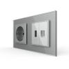 USB + Netzwerk + Steckdosen Module Grau LIVOLO 
