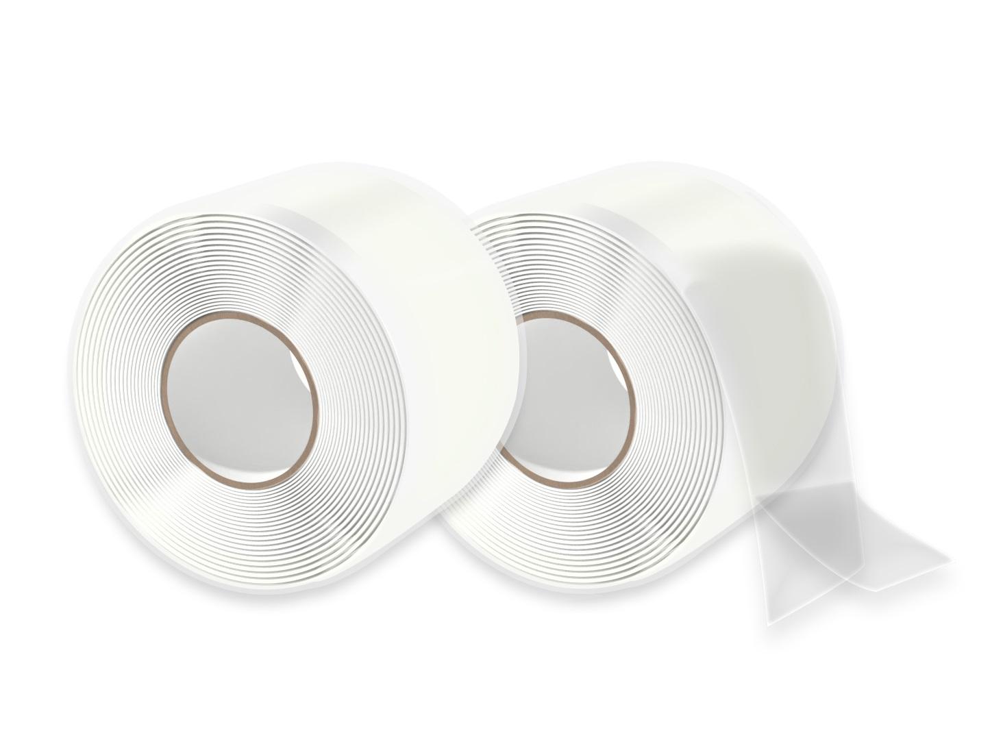 2x Lux-Tape Silikonband Isolierband Abdichtband selbstverschweißend, transparent, 3m x 38mm